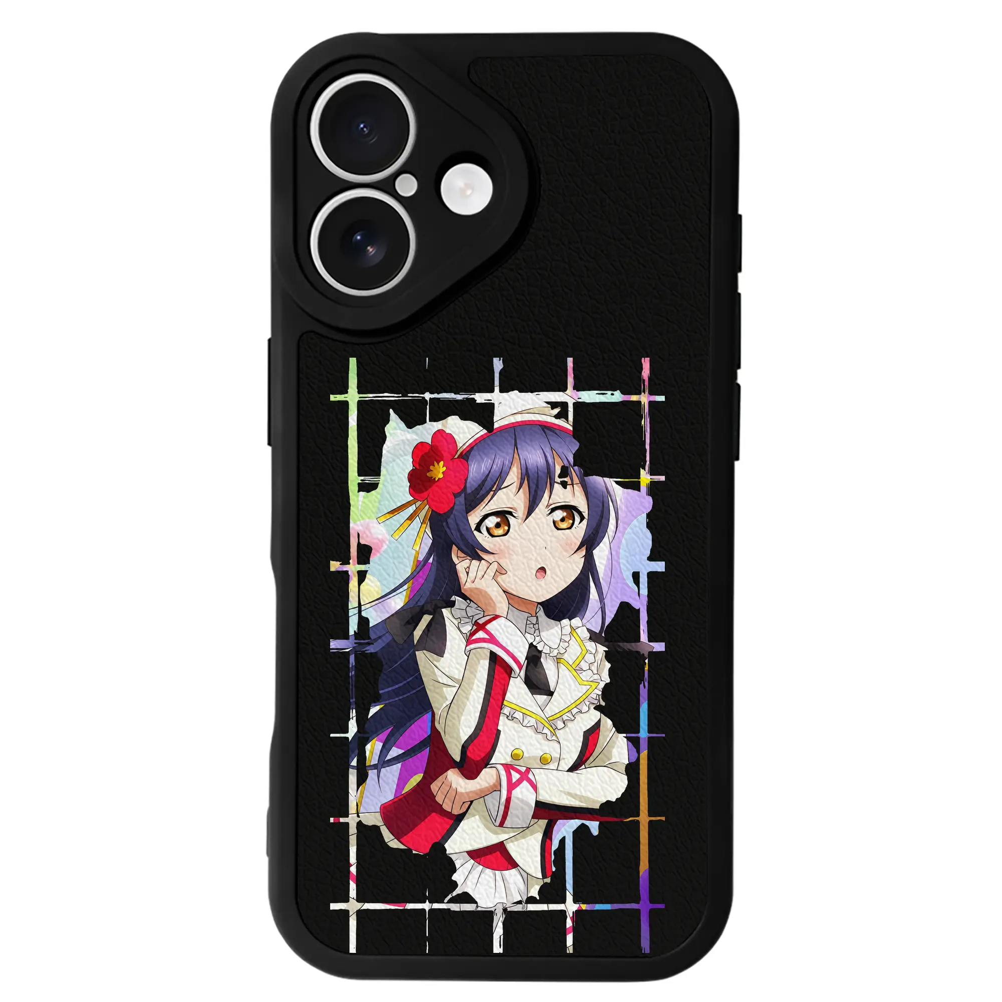 Love Live! グッズ,園田海未 - IPhone 16シリーズ対応 ・ シリコンスマホケース ・ レザー調 ・ 高精度フィット ・ 耐衝撃 ・ ワイヤレス充電対応 ・ 精密カット